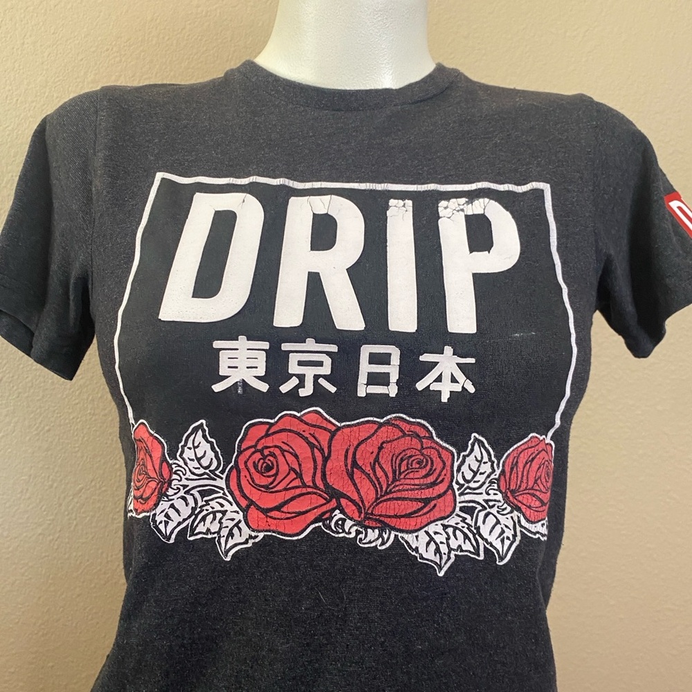 88 Eighty Eight brand DRIP screen print T-shirt roses S